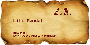 Lihi Mendel névjegykártya